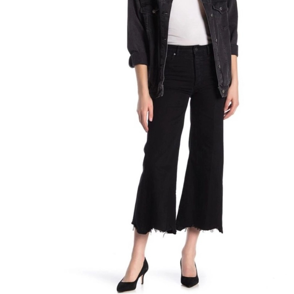 Tractr Black Jeans Womens 14/32 Crop Raw Hem 30 x 27 Tencel Blend